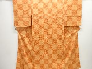 大正ロマン　紋錦紗市松模様着物